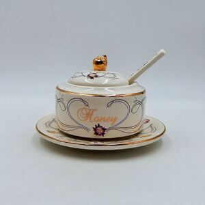 Jacob Rosenthal Judaica Collection Honey Jar Gold Trimmed Rosh Hashanah RiteLite